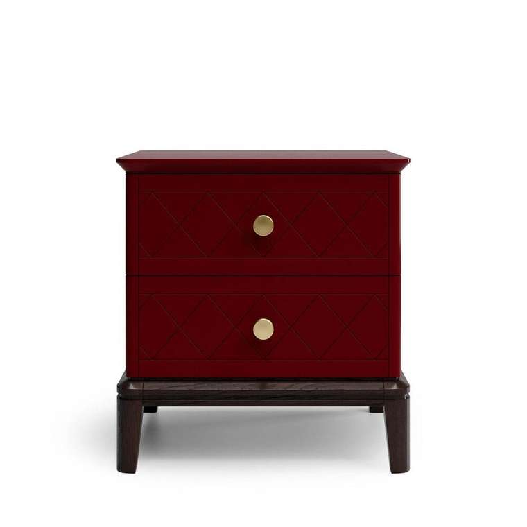 Прикроватная тумба Crystal CR001 цвета марсала с гравировкой