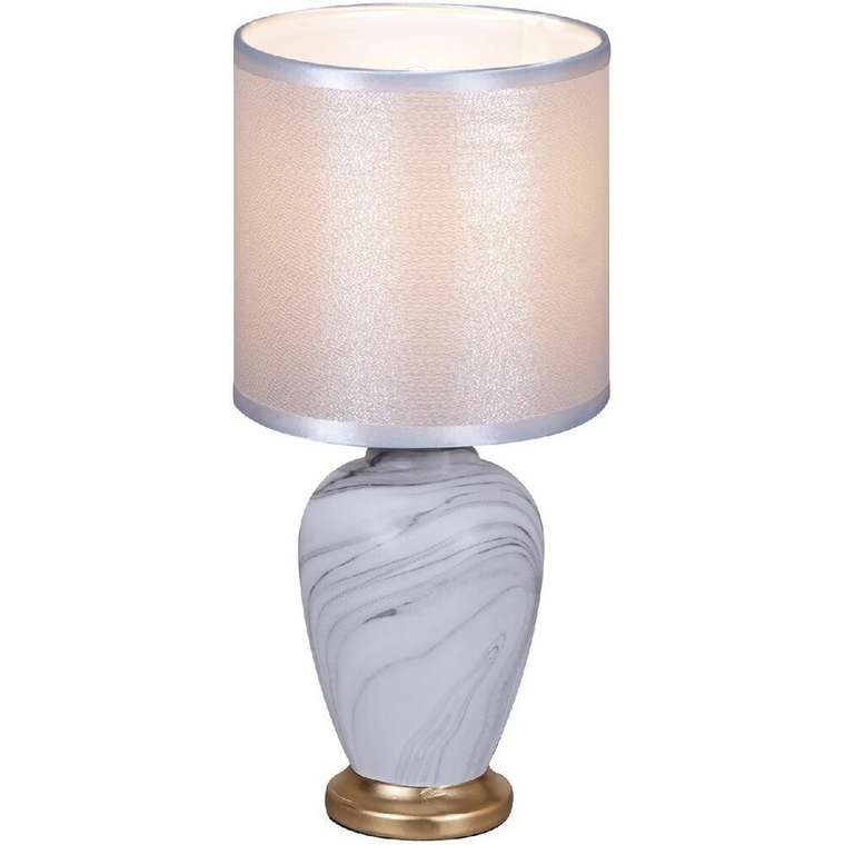 Настольная лампа 98474-0.7-01 WT (ткань, цвет серебро)