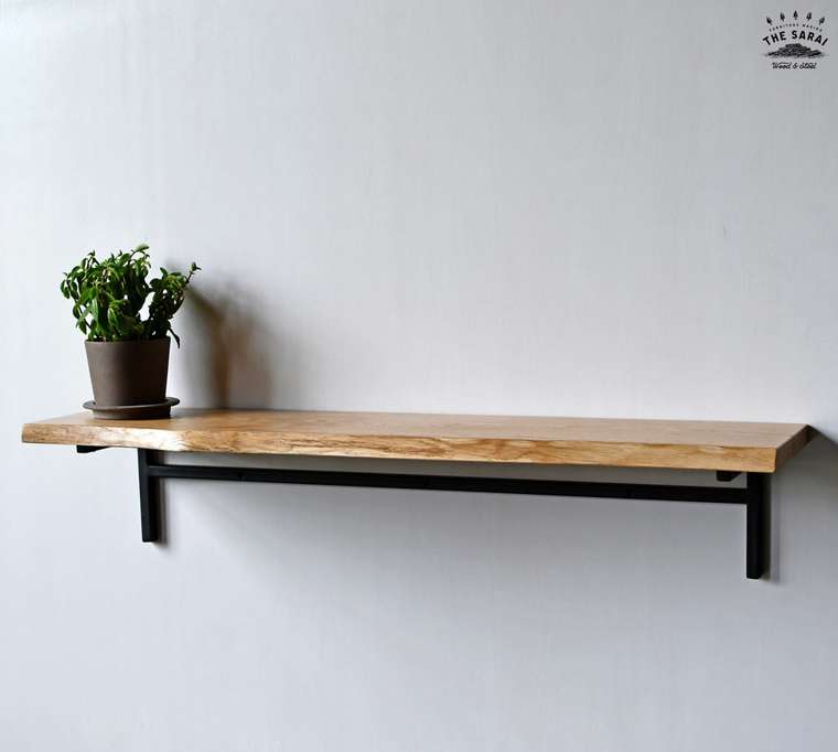 Полка Wood из металла и дерева