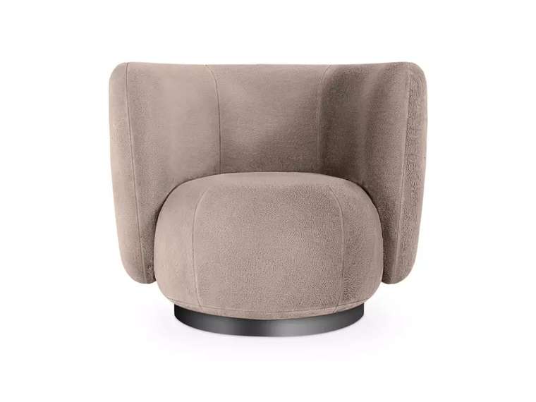 Кресло Lucca серо-бежевого цвета с черным основанием 