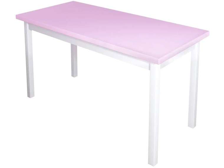 Стол обеденный Классика 140х70 бело-розового цвета