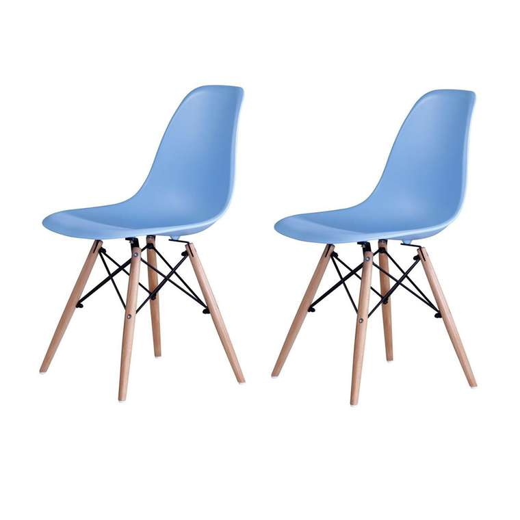 Набор из двух голубых стульев 