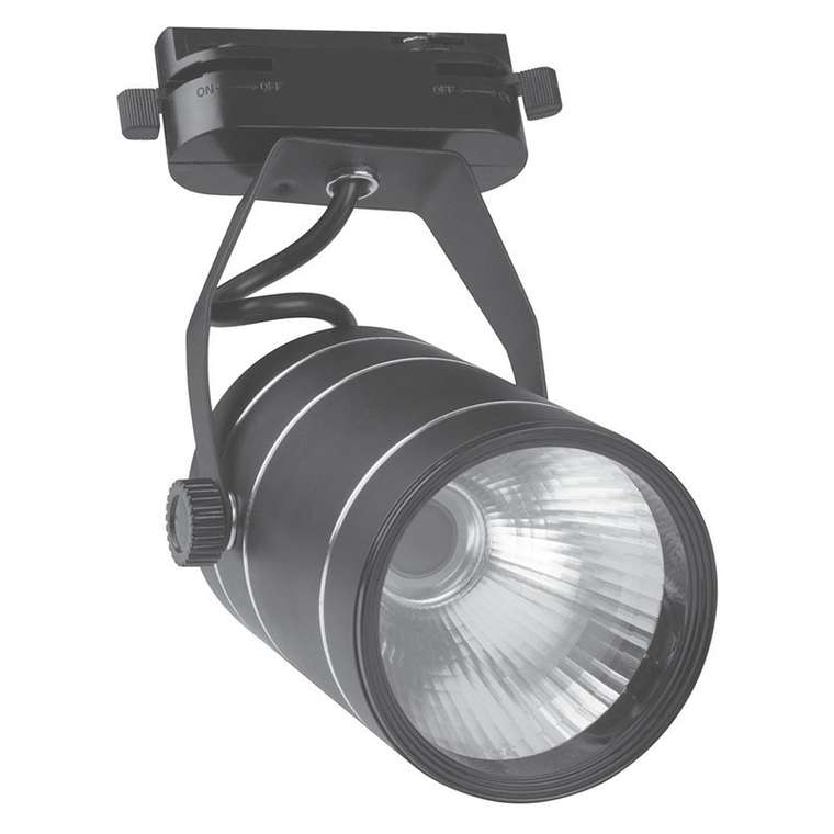 Трековый светодиодный светильник Volpe черного цвета 
