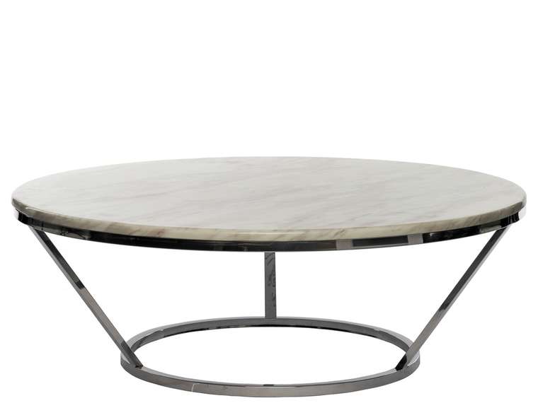 Журнальный стол  с молочно-белой мраморной столешницей