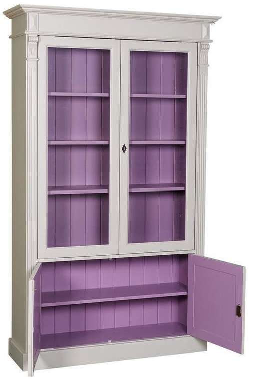 Книжный шкаф Брюгге серо-сиреневого цвета