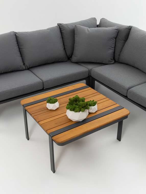 Комплект садовой мебели для отдыха Марсель серого цвета