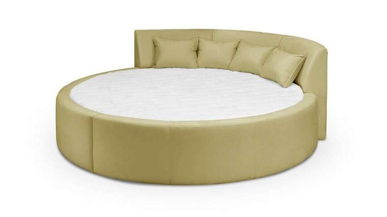 Кровать Индра 250х250 бежево-коричневого цвета без подъемного механизма