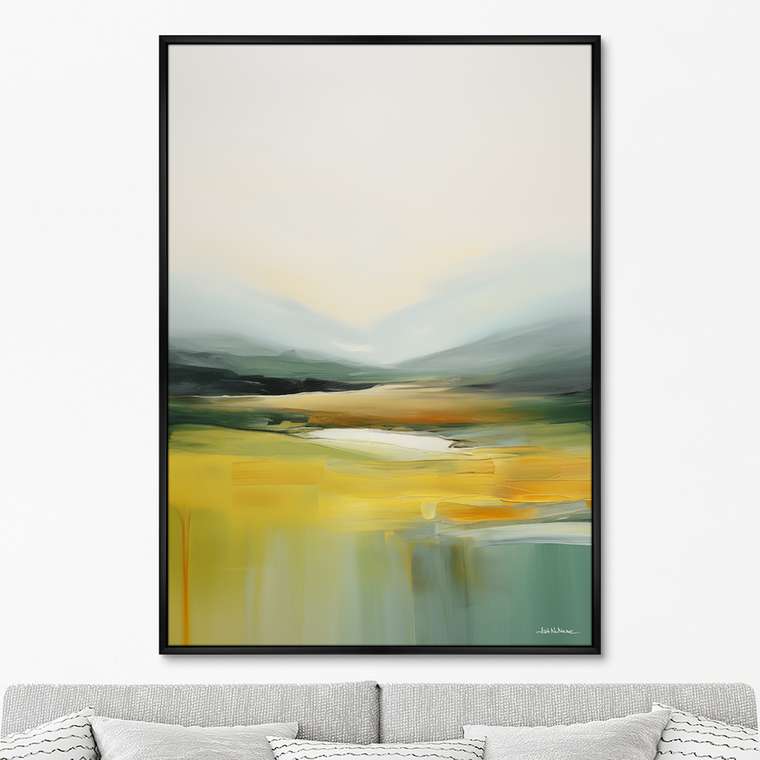 Репродукция картины на холсте Landscape collection, Meadows, No 2, 2024г.