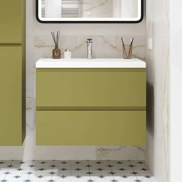 Тумба с раковиной Artamp;Max Bianchi 75 подвесная, оливковая матовая