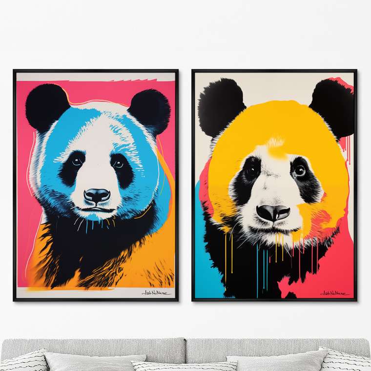 Набор из двух репродукций картин Vibe collection, Panda, 2024г.