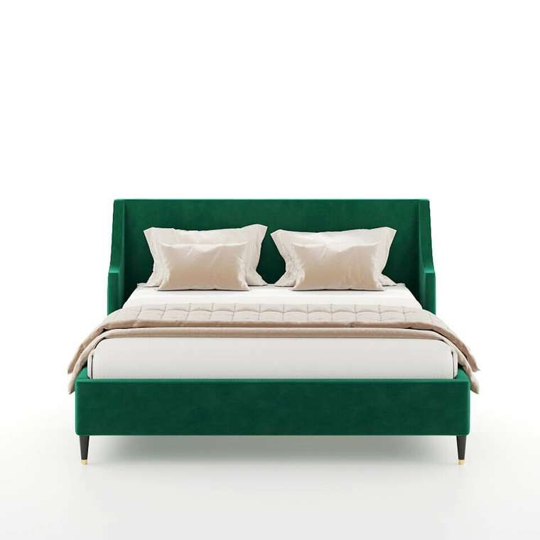 Кровать Kelly 140х200 темно-зеленого цвета 