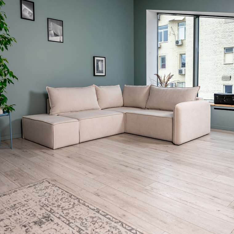 Угловой диван-кровать Портленд 2XL бежевого цвета