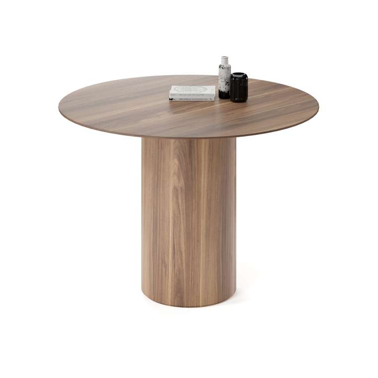 Обеденный стол круглый Вуррен коричневого цвета