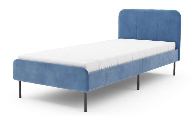 Кровать Элиса 90х200 синего цвета без подъемного механизма