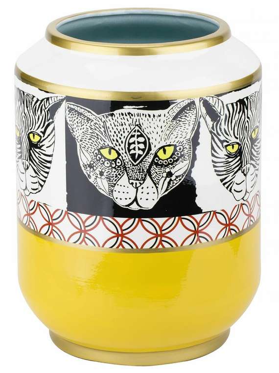 Ваза бело-желтого цвета