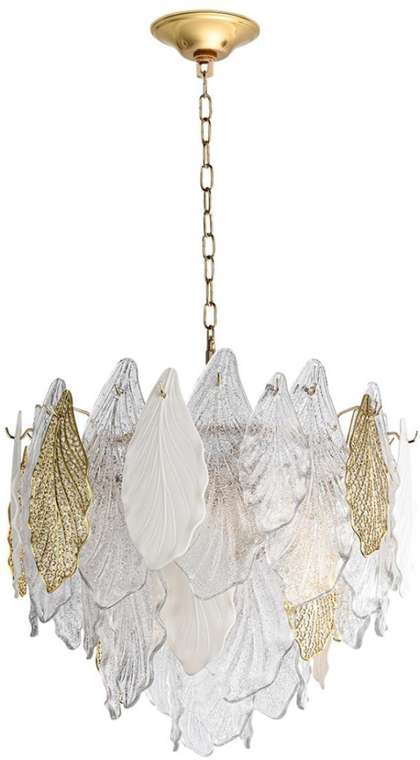 Подвесная люстра Odeon Light Lace 5052/8 золото/белый/прозрачный/металл/стекло/фарфор/металл E14 8*40W