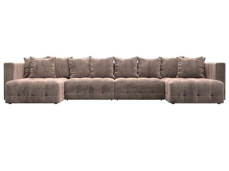 Угловой диван-кровать Лига-052 Лонг темно-бежевого цвета