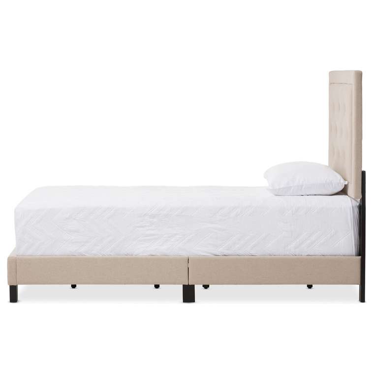 Кровать Paris Linen Upholstered Beige бежевого цвета 90х200