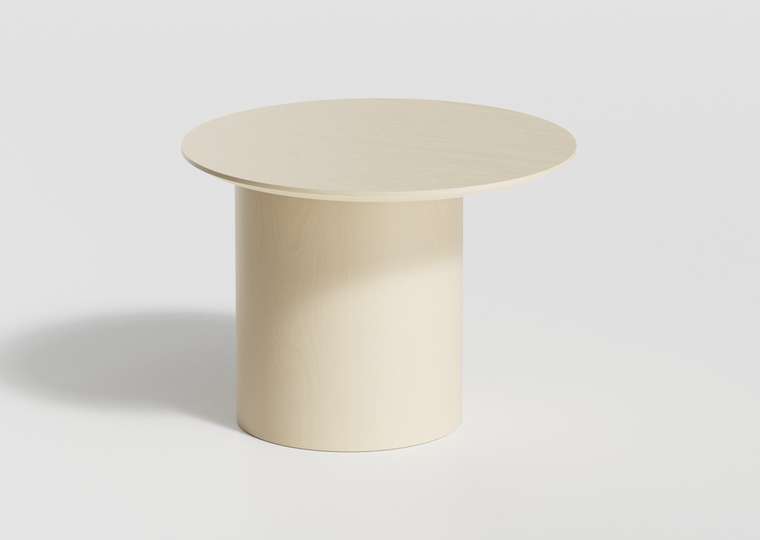 Стол кофейный Type со смещенным основанием молочного цвета