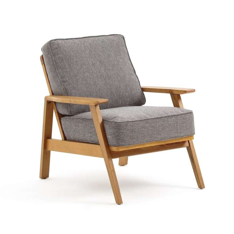 Кресло винтажное Linna серого цвета
