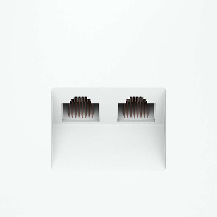 Розетка компьютерная встраиваемая VOLTUM S70 двойная RJ45+RJ45 кат.6, (белый матовый)