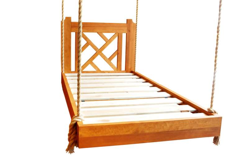 Подвесная кровать "Английский узор" из массива сосны 100x190 см