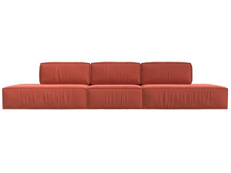 Прямой диван-кровать Прага лофт лонг кораллового цвета