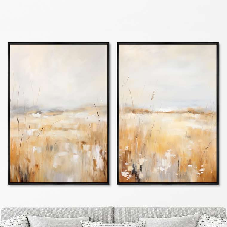 Набор из двух репродукций картин Landscape collection, Meadow, 2024г.