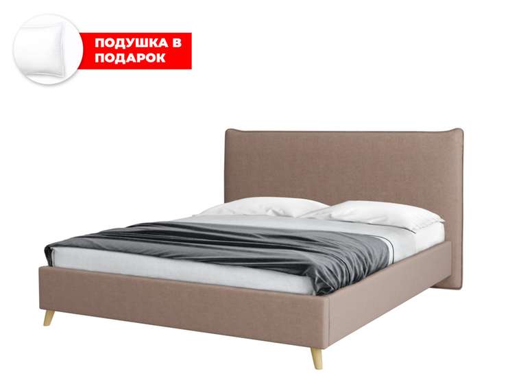 Кровать Kamizo 120х200 в обивке из велюра темно-бежевого цвета с подъемным механизмом