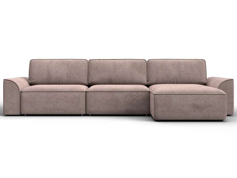 Угловой диван-кровать Лига-048 лонг бежевого цвета