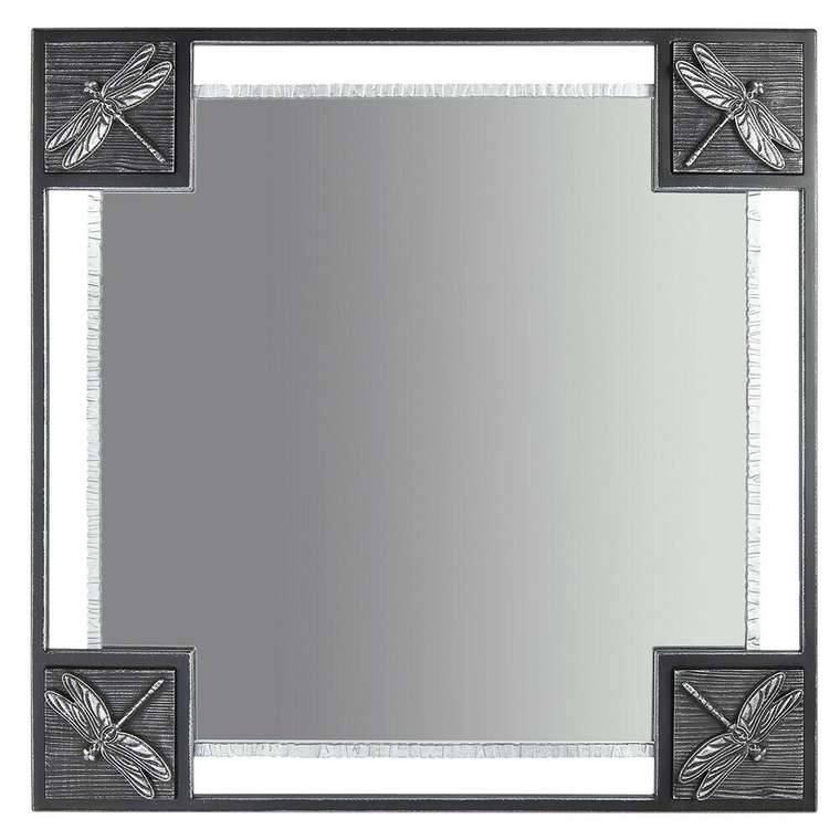 Зеркало настенное Стрекозы черно-серебряного цвета