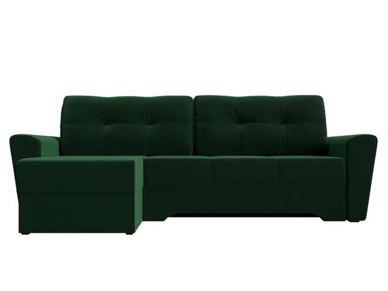 Угловой диван-кровать Амстердам зеленого цвета левый угол