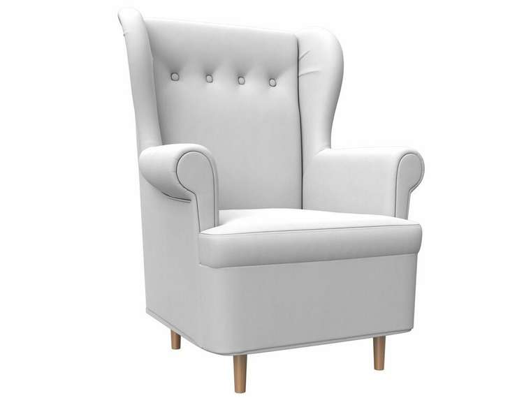 Кресло Торин белого цвета (экокожа)