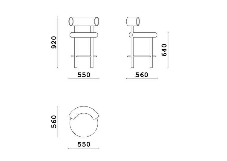Барный стул Tony серого цвета