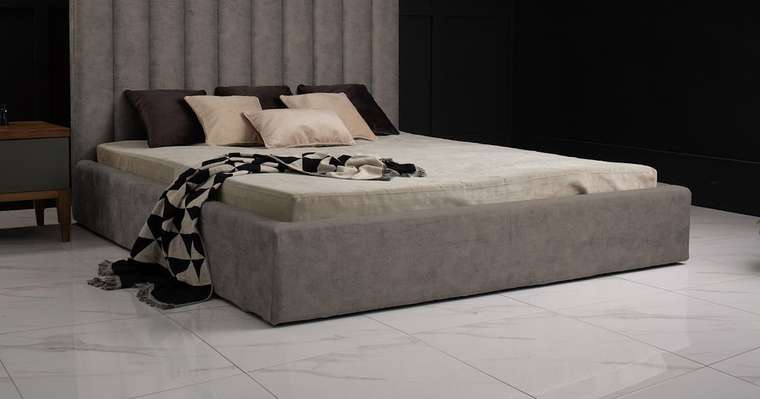 Кровать с подъемным механизмом Kelly 180х200 темно-серого цвета