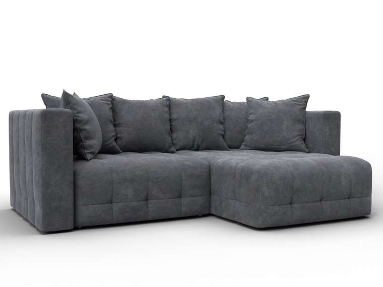 Угловой диван-кровать Лига-052 темно-серого цвета