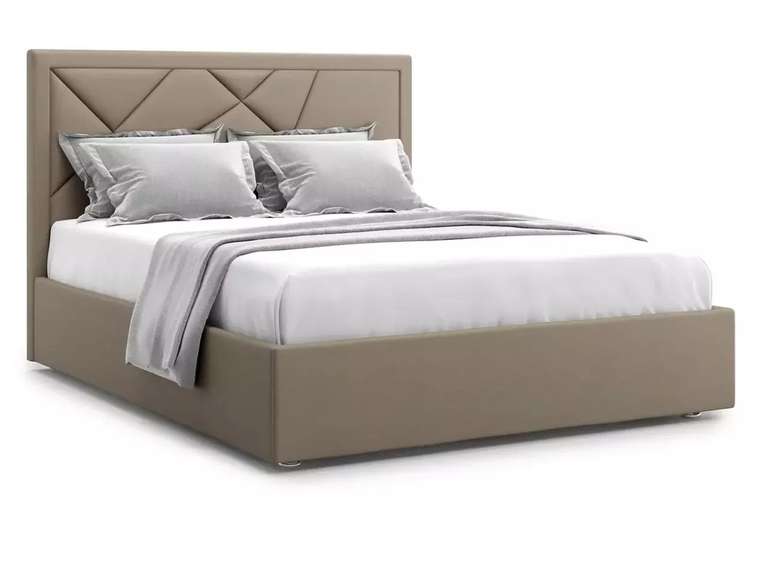 Кровать Premium Milana 3 140х200 коричневого цвета с подъемным механизмом