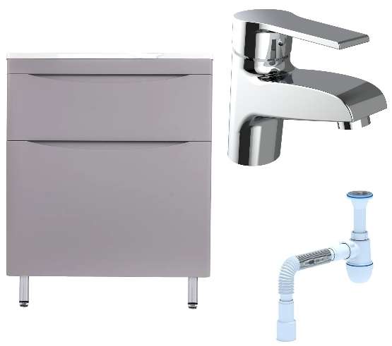 Комплект: Тумба с раковиной Бергамо