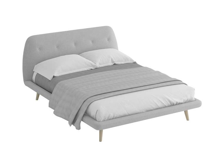 Кровать Loa светло-серого цвета 160x200