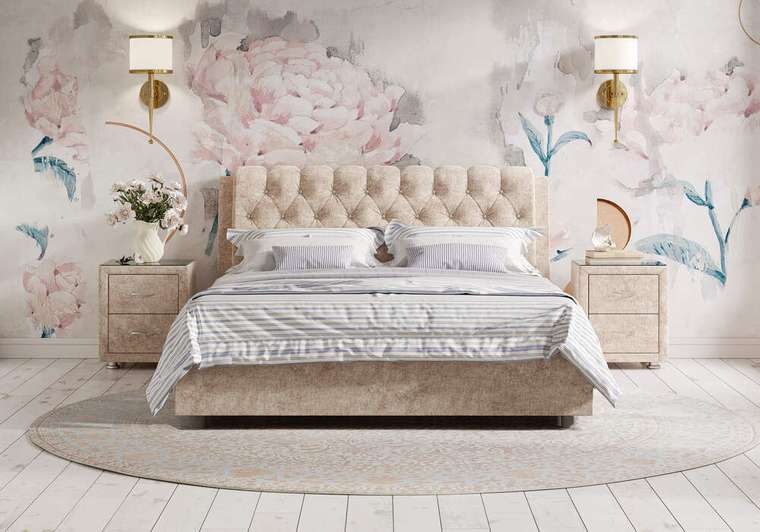 Кровать Olivia 160х200 оливкового цвета без основания и подъемного механизма