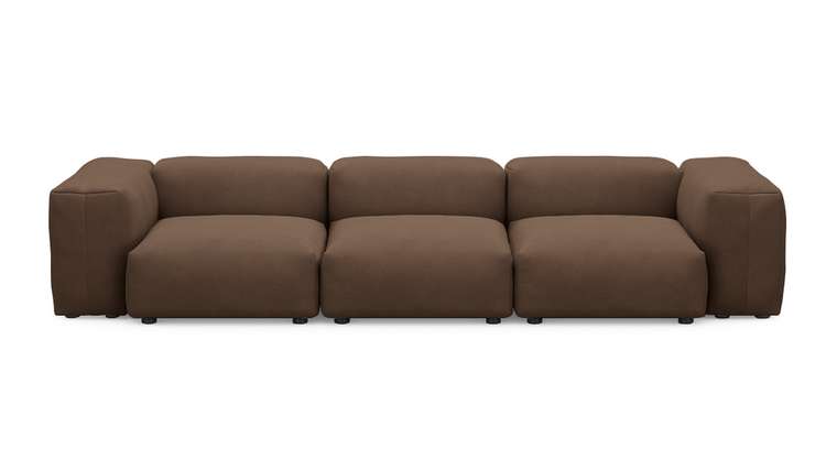 Прямой диван Фиджи трехсекционный коричневого цвета