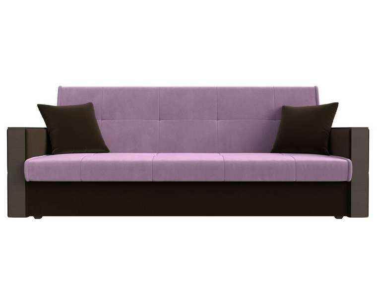 Прямой диван-кровать Валенсия сиренево-коричневого цвета