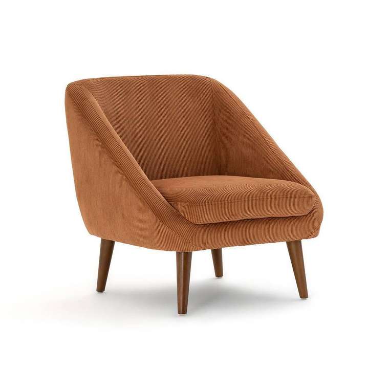 Кресло из вельвета Smon коричневого цвета
