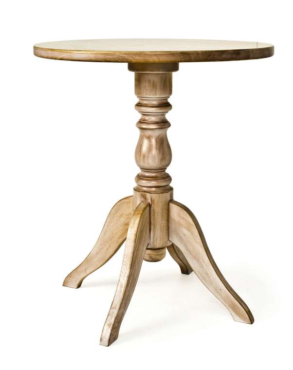 Маленький круглый столик Еcolife Еurope I-SRT из выбеленного массива дуба