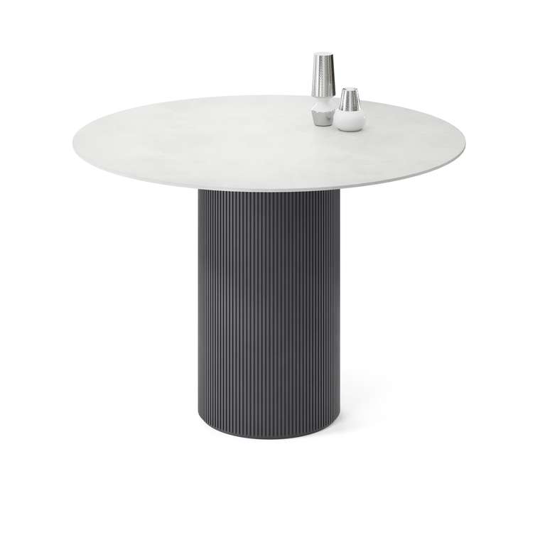 Обеденный стол Субра L бело-черного цвета