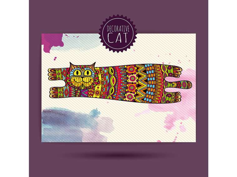 Постер "Soaring colored cat"