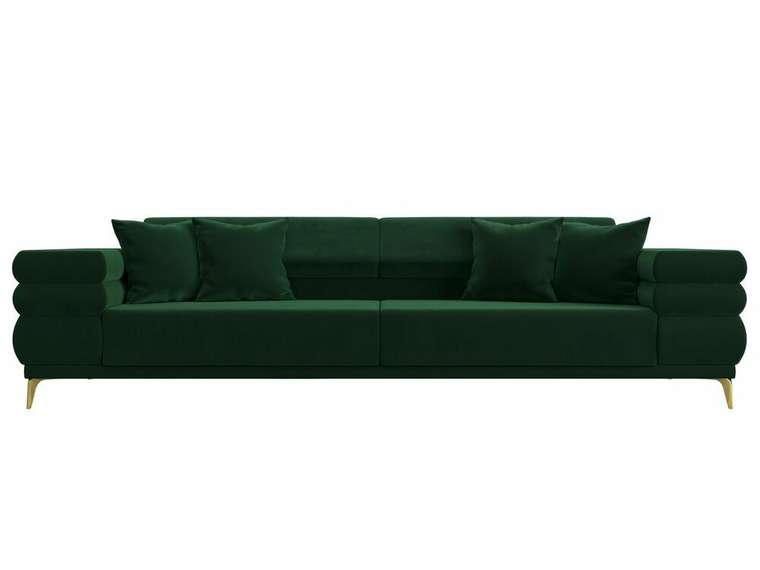 Прямой диван-кровать Лига 021 зеленого цвета 