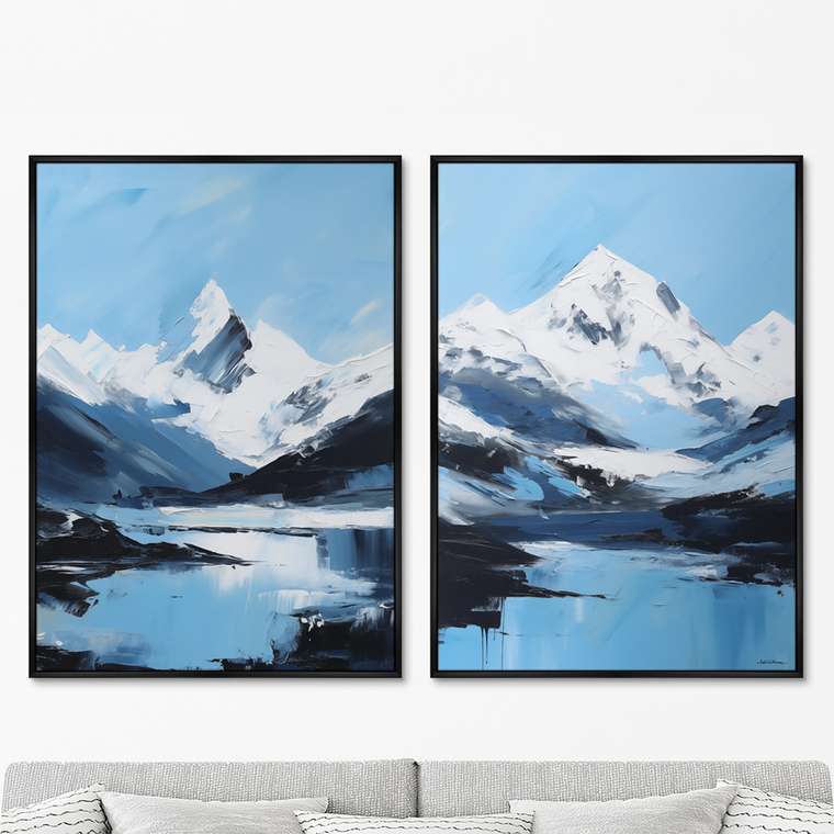 Набор из двух репродукций картин Landscape collection, The peaks, 2024г.