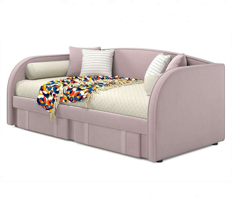 Кровать с ортопедическим основанием и матрасом Elda 90х200 лилового цвета