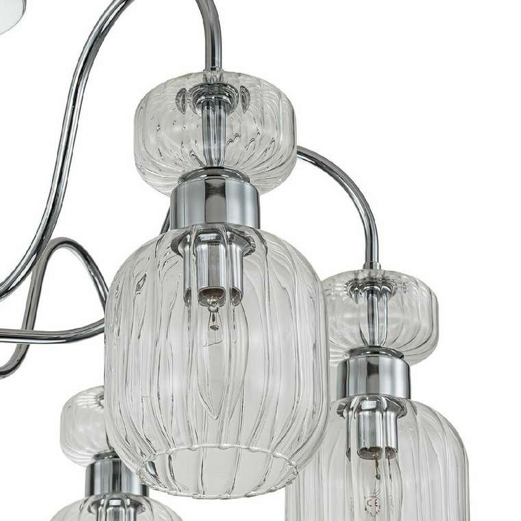 Люстра на штанге Gloss 1141/6PL Chrome/Clear (стекло, цвет прозрачный)